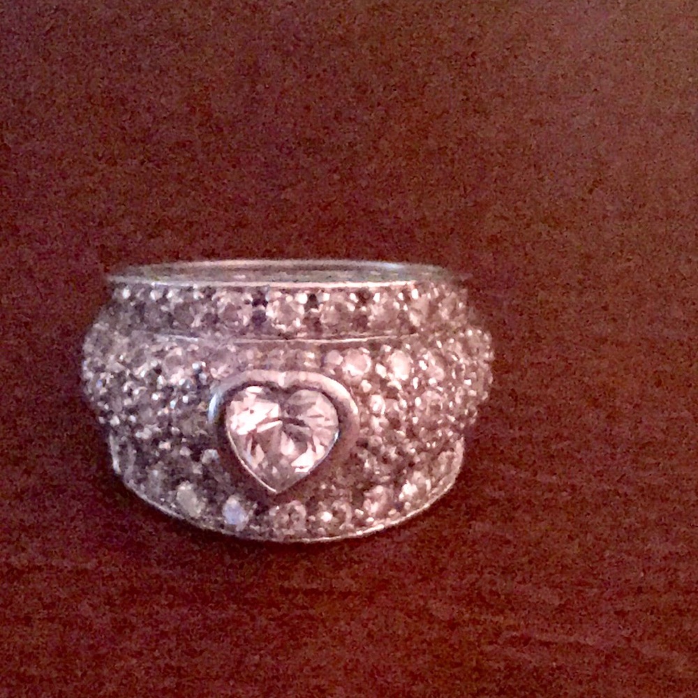 CZ nugget style dome 925 silver ring